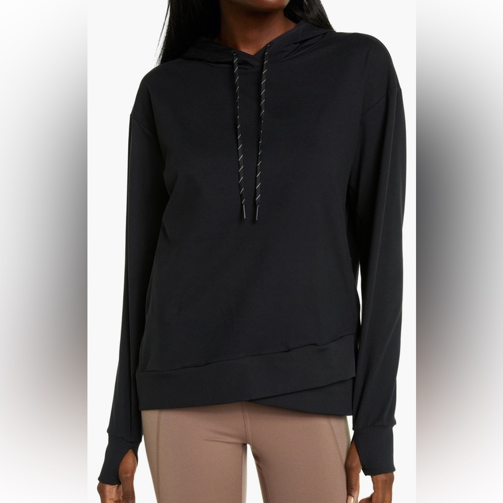 Zella Women’s Black Live-In Hooded Performance Top | Size XL